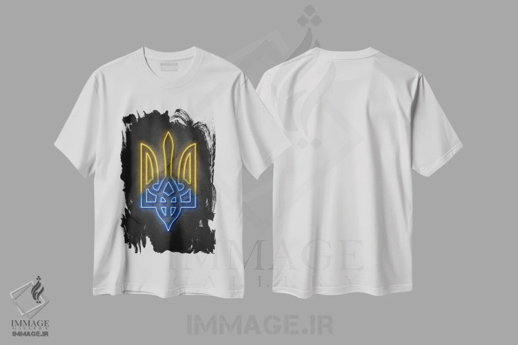 تیشرت سفید طرح دار اوکراین، هنر دیجیتال اثر دورو آرت | immage.ir