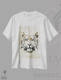 تیشرت سفید طرح دار طرح ببر، دست نقاشی و طراحی دستی اثر دورو آرت | فروشگاه ایماژ