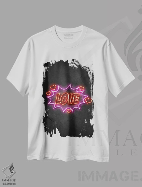 تیشرت سفید طرح دار عشق، هنر دیجیتال اثر دورو آرت | immage.ir