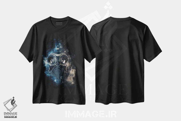 تیشرت مشکی طرح دار ماسک گاز، دکوراسیون جایگزین اثر دورو آرت | immage.ir