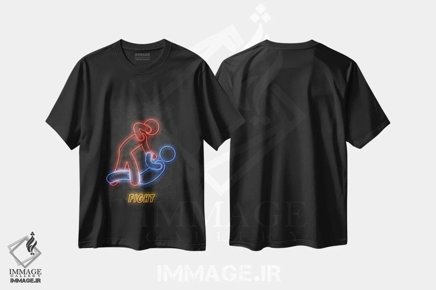 تیشرت مشکی طرح دار مبارزه، هنر دیجیتال اثر دورو آرت | immage.ir