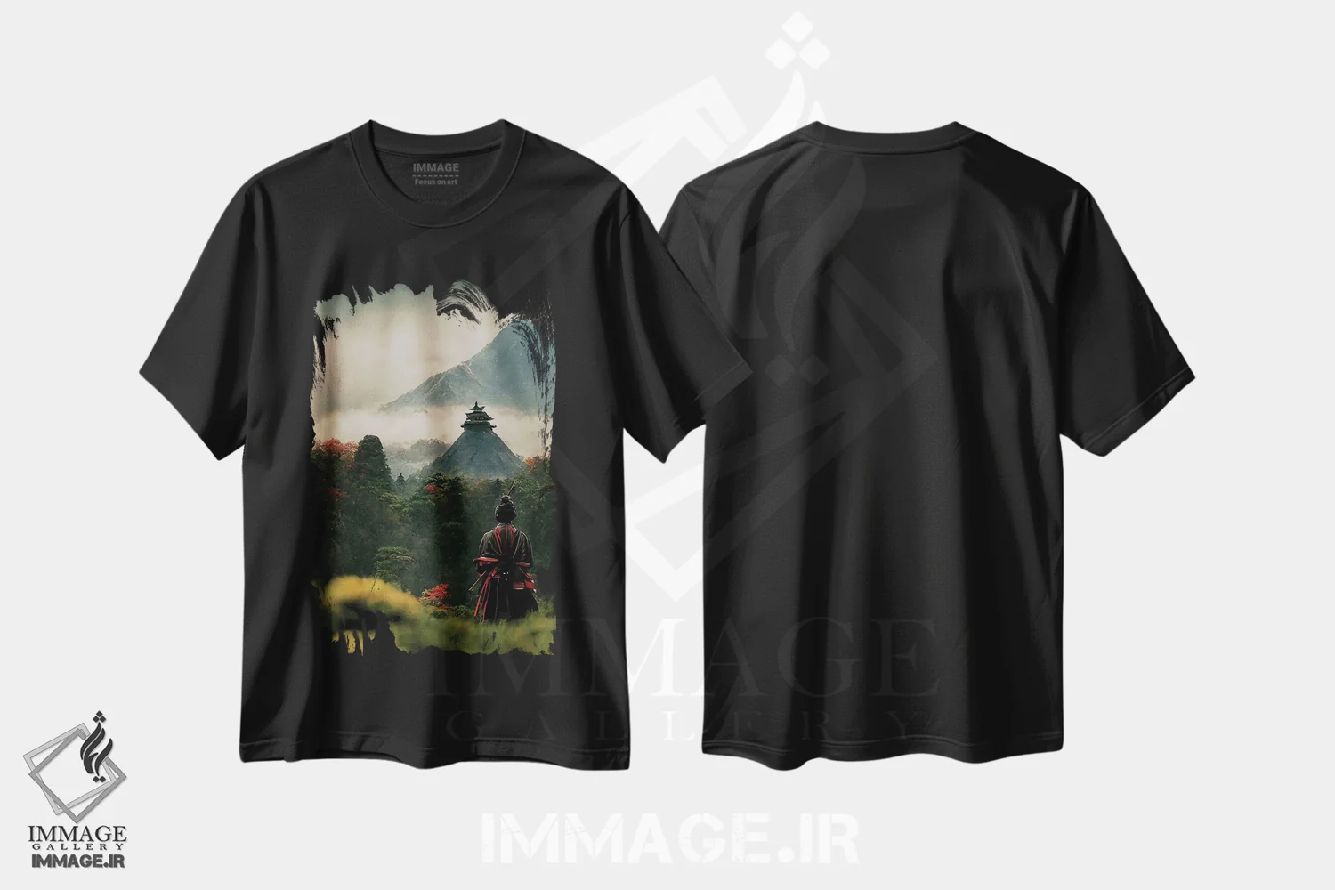 تیشرت مشکی طرح دار سامورایی IV، هنر دیجیتال اثر دورو آرت | immage.ir