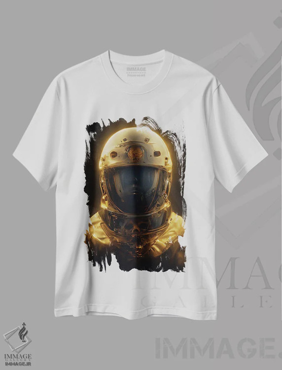 تیشرت سفید طرح دار فضانورد مرده III، هنر دیجیتال اثر دورو آرت | immage.ir