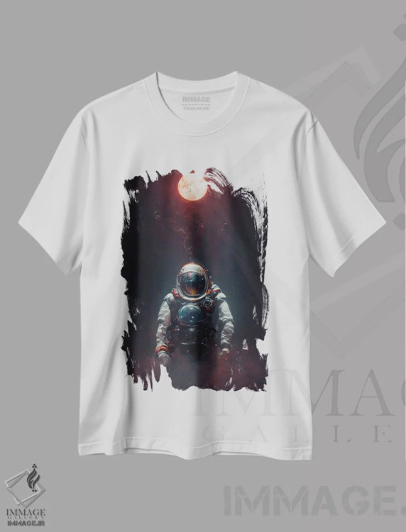 تیشرت سفید طرح دار فضانورد مرده IV، هنر دیجیتال اثر دورو آرت | فروشگاه ایماژ