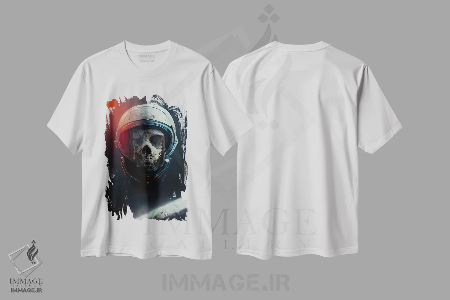 تیشرت سفید طرح دار فضانورد مرده II، هنر دیجیتال اثر دورو آرت | فروشگاه ایماژ