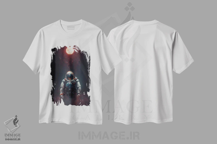 تیشرت سفید طرح دار فضانورد مرده IV، هنر دیجیتال اثر دورو آرت | فروشگاه ایماژ