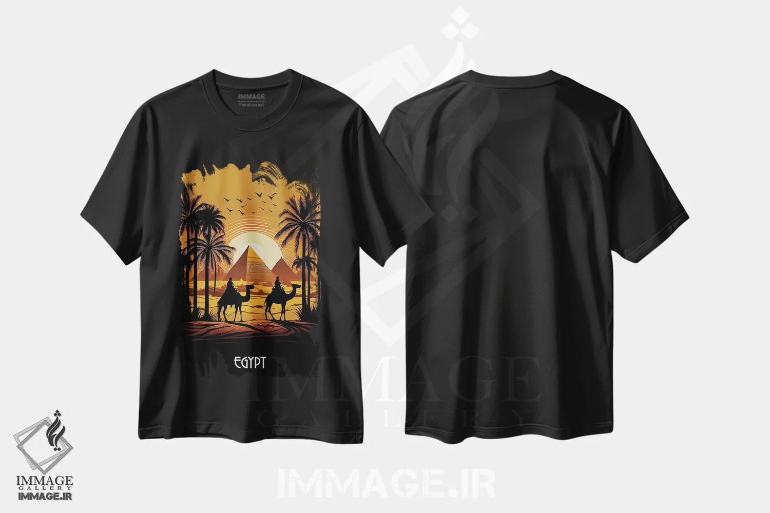 تیشرت مشکی طرح دار پوستر مصر، هنر دیجیتال اثر دورو آرت | immage.ir