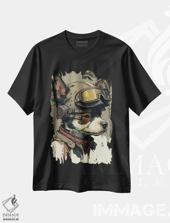 تیشرت مشکی طرح دار سگ مسابقه ای، هنر دیجیتال اثر دورو آرت | فروشگاه ایماژ