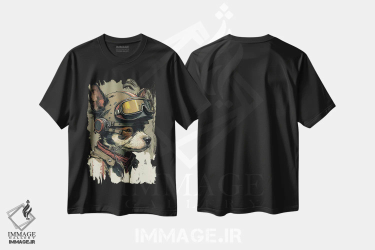 تیشرت مشکی طرح دار سگ مسابقه ای، هنر دیجیتال اثر دورو آرت | فروشگاه ایماژ