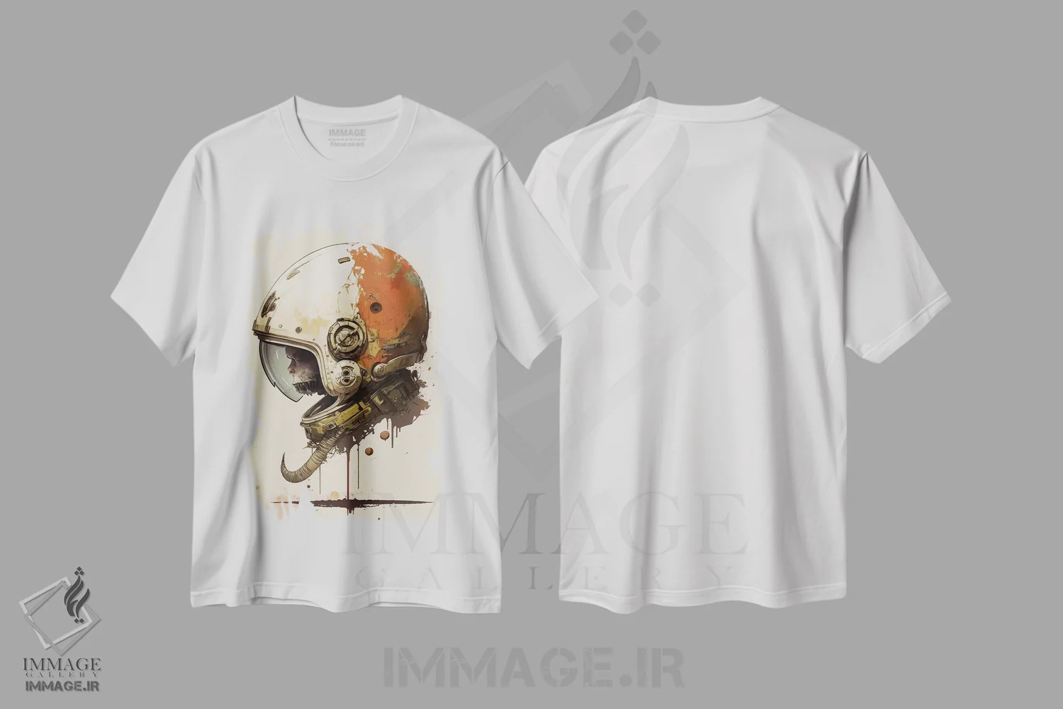تیشرت سفید طرح دار کلاه خود جمجمه، هنر دیجیتال اثر دورو آرت | immage.ir