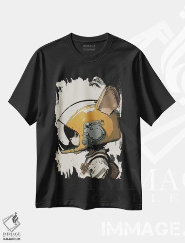 تیشرت مشکی طرح دار موش فضانورد، هنر دیجیتال اثر دورو آرت | فروشگاه ایماژ