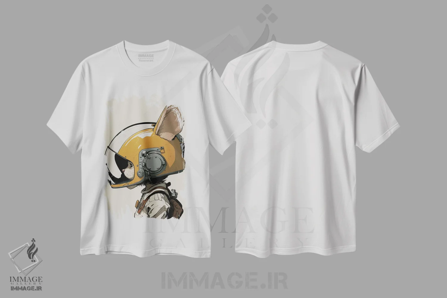 تیشرت سفید طرح دار موش فضانورد، هنر دیجیتال اثر دورو آرت | immage.ir