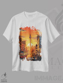 تیشرت سفید طرح دار هنر شهر برلین، هنر دیجیتال اثر دورو آرت | فروشگاه ایماژ