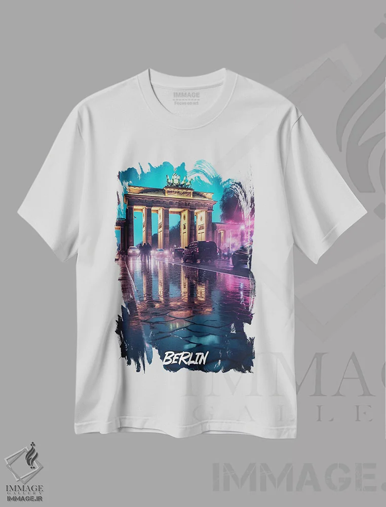 تیشرت سفید طرح دار برلین فانتزی، هنر دیجیتال اثر دورو آرت | فروشگاه ایماژ