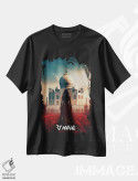 تیشرت مشکی طرح دار فانتزی تاج محل، هنر دیجیتال اثر دورو آرت | immage.ir