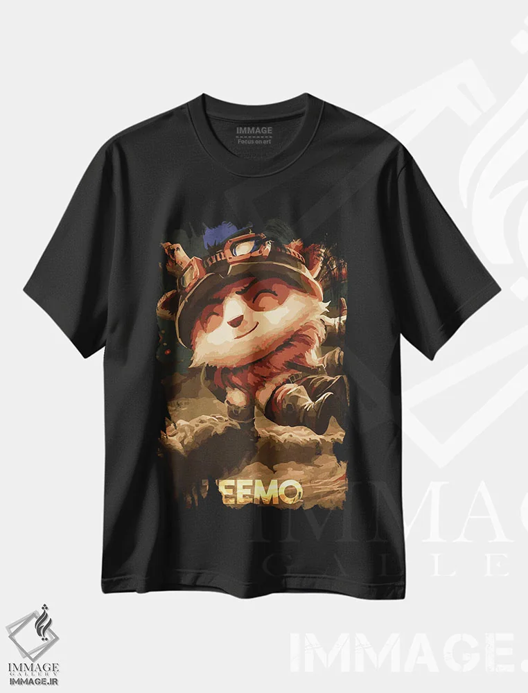 تیشرت مشکی طرح دار تیمو اثر دورو آرت | فروشگاه ایماژ
