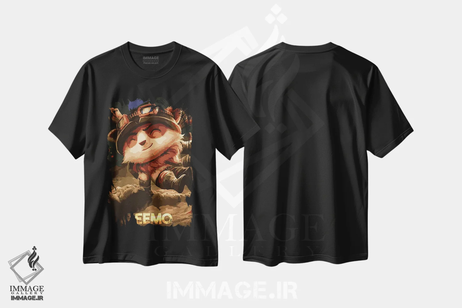 تیشرت مشکی طرح دار تیمو اثر دورو آرت | فروشگاه ایماژ