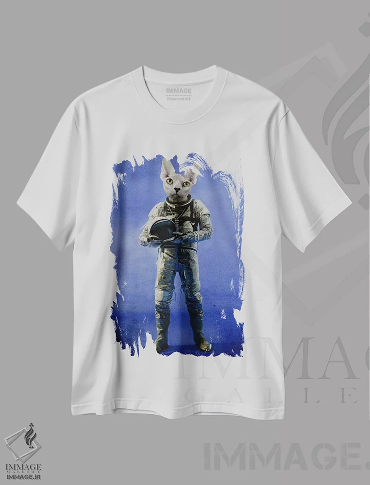 تیشرت سفید طرح دار نگاه به دوردست اثر دورو آرت | immage.ir