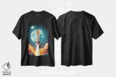 تیشرت مشکی طرح دار موشک فضایی IV، تزئینی اثر دورو آرت | immage.ir