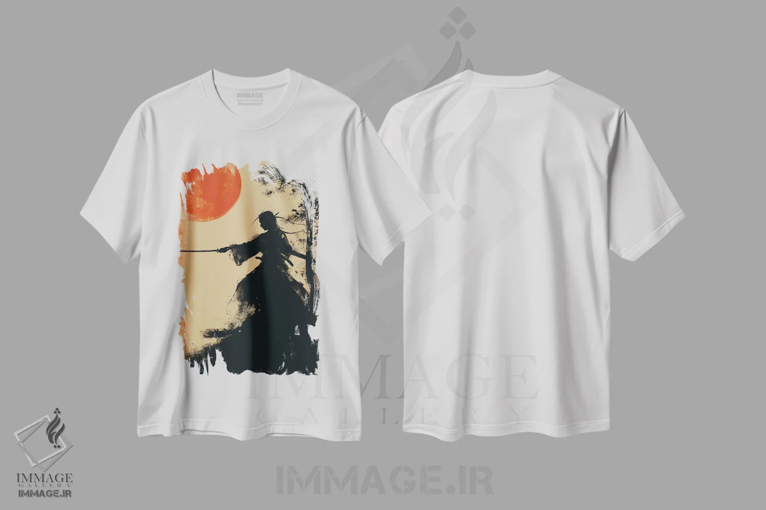 تیشرت سفید طرح دار غروب سامورایی II، دکور آسیایی اثر دورو آرت | immage.ir