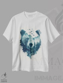 تیشرت سفید طرح دار خرس دابل اکسپوژر، تزئینی اثر دورو آرت | immage.ir