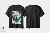 تیشرت مشکی طرح دار خرس دابل اکسپوژر، تزئینی اثر دورو آرت | فروشگاه ایماژ