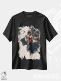 تیشرت مشکی طرح دار شیر دابل اکسپوژر، تزئینی اثر دورو آرت | فروشگاه ایماژ