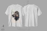 تیشرت سفید طرح دار شیر دابل اکسپوژر، تزئینی اثر دورو آرت | immage.ir