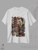 تیشرت سفید طرح دار جنگجوی سامورایی IV، دکوراسیون جایگزین اثر دورو آرت | immage.ir