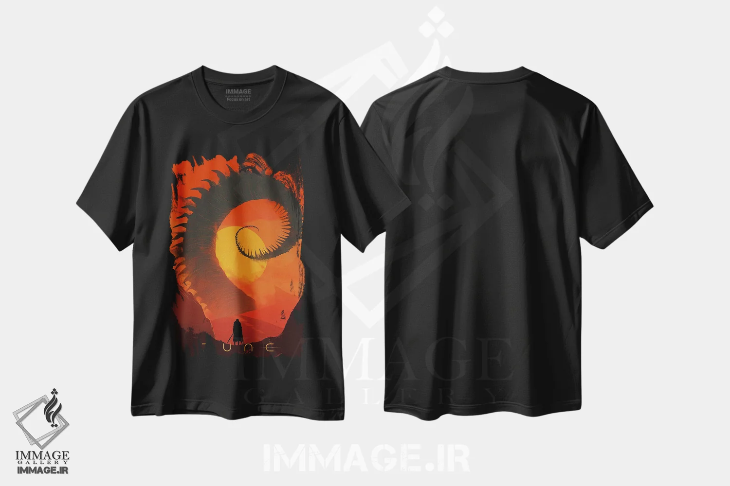تیشرت مشکی طرح دار کرم شنی، هنر دیجیتال اثر دورو آرت | immage.ir