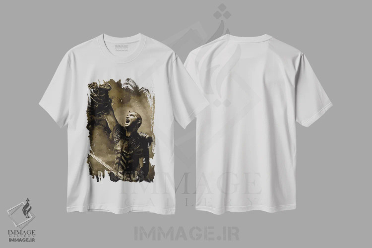 تیشرت سفید طرح دار پرسئوس، هنر دیجیتال اثر دورو آرت | فروشگاه ایماژ