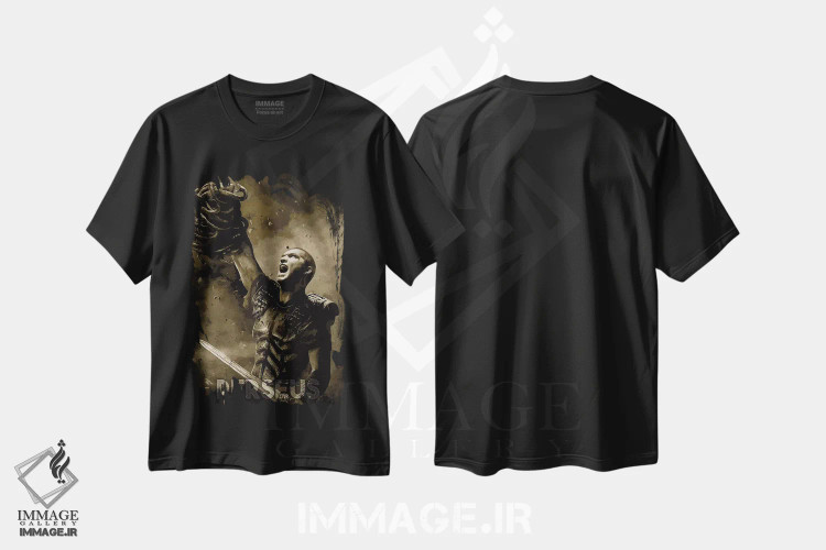 تیشرت مشکی طرح دار پرسئوس، هنر دیجیتال اثر دورو آرت | immage.ir