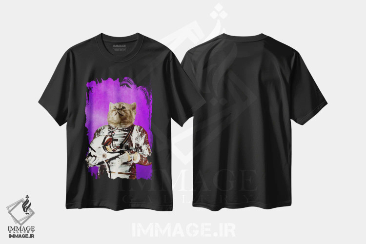 تیشرت مشکی طرح دار دست یابی به ستارگان اثر دورو آرت | فروشگاه ایماژ