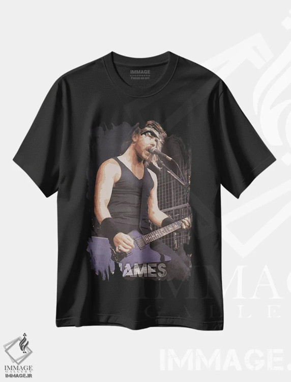 تیشرت مشکی طرح دار جیمز اثر دورو آرت | immage.ir
