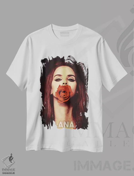 تیشرت سفید طرح دار لانا اثر دورو آرت | فروشگاه ایماژ
