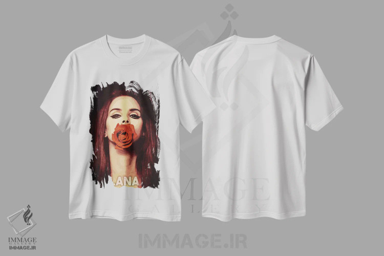 تیشرت سفید طرح دار لانا اثر دورو آرت | فروشگاه ایماژ