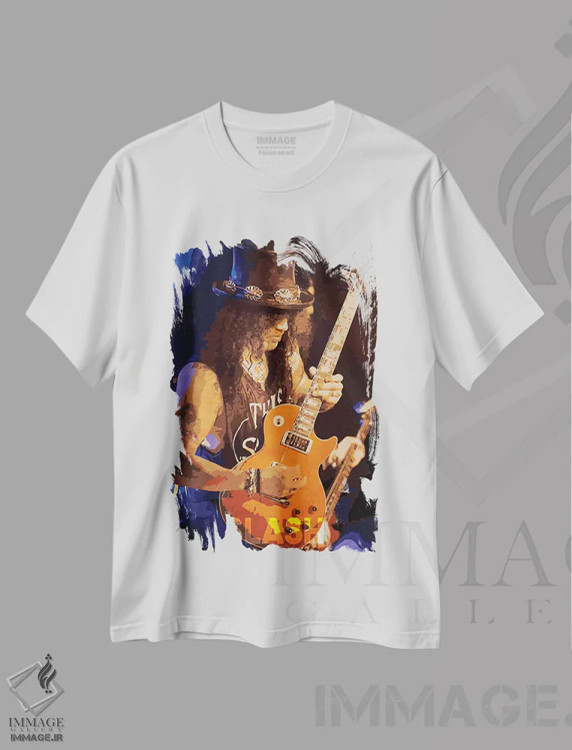 تیشرت سفید طرح دار اسلش اثر دورو آرت | فروشگاه ایماژ