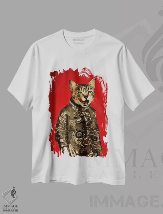 تیشرت سفید طرح دار طعم فضا خوب است اثر دورو آرت | immage.ir