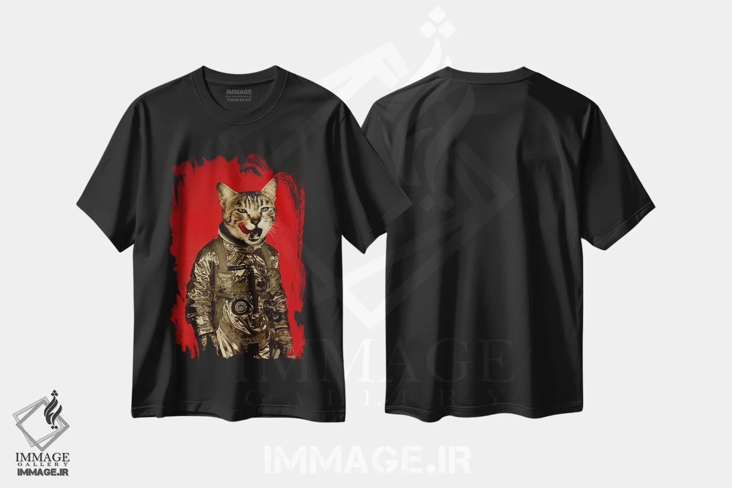 تیشرت مشکی طرح دار طعم فضا خوب است اثر دورو آرت | فروشگاه ایماژ