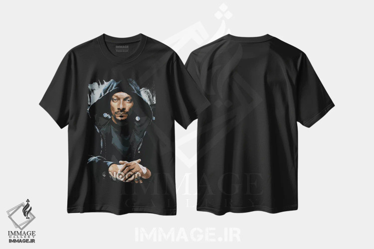 تیشرت مشکی طرح دار اسنوپ III، وینتیج و رترو اثر دورو آرت | فروشگاه ایماژ