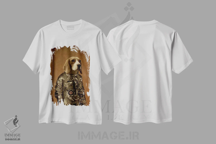 تیشرت سفید طرح دار بیگل اثر دورو آرت | immage.ir