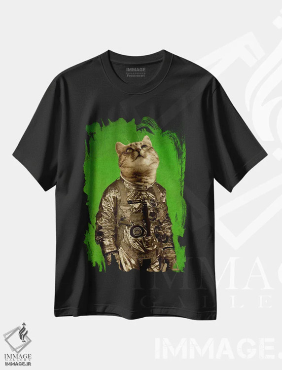 تیشرت مشکی طرح دار آنجا خانهٔ من است، تزئینی اثر دورو آرت | فروشگاه ایماژ