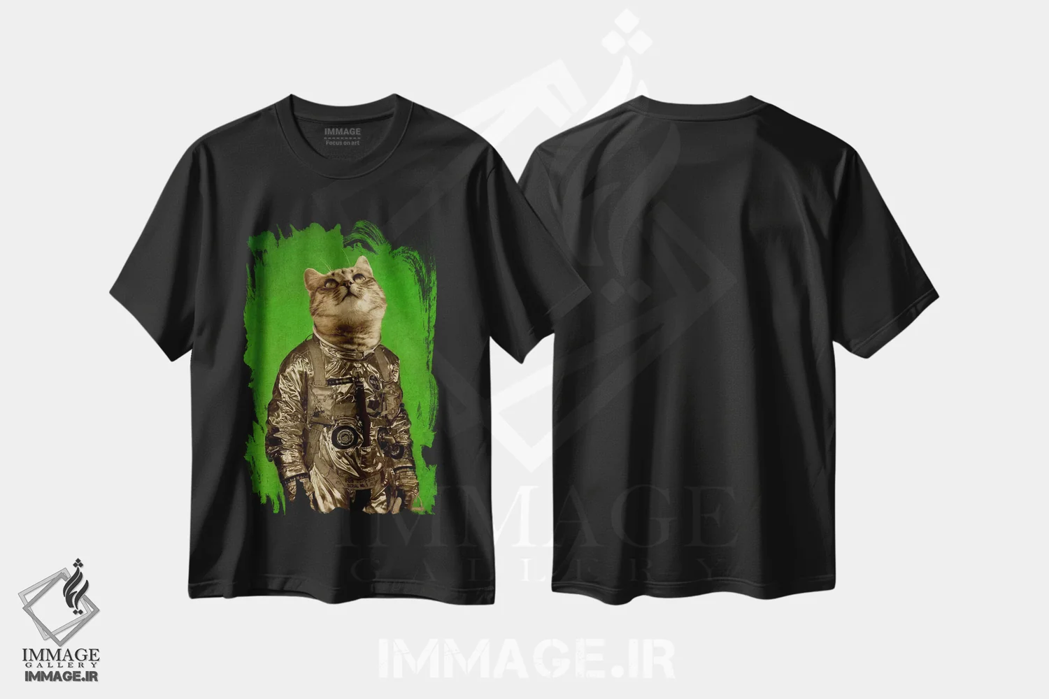 تیشرت مشکی طرح دار آنجا خانهٔ من است، تزئینی اثر دورو آرت | فروشگاه ایماژ