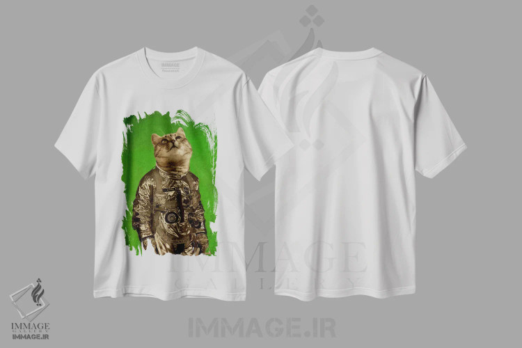 تیشرت سفید طرح دار آنجا خانهٔ من است، تزئینی اثر دورو آرت | immage.ir