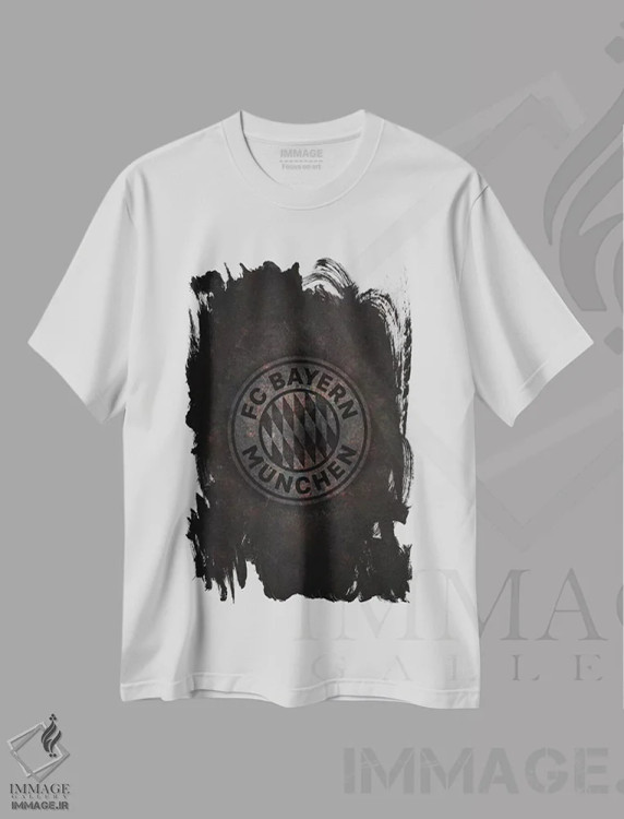 تیشرت سفید طرح دار بایرن، هنر دیجیتال اثر دورو آرت | immage.ir