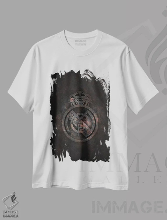تیشرت سفید طرح دار رئال مادرید، هنر دیجیتال اثر دورو آرت | فروشگاه ایماژ