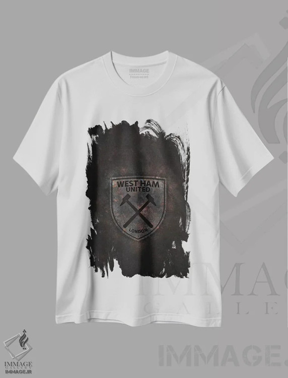 تیشرت سفید طرح دار وستهام، هنر دیجیتال اثر دورو آرت | immage.ir