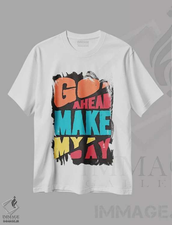 تیشرت سفید طرح دار ادامه بده، هنر دیجیتال اثر دورو آرت | فروشگاه ایماژ