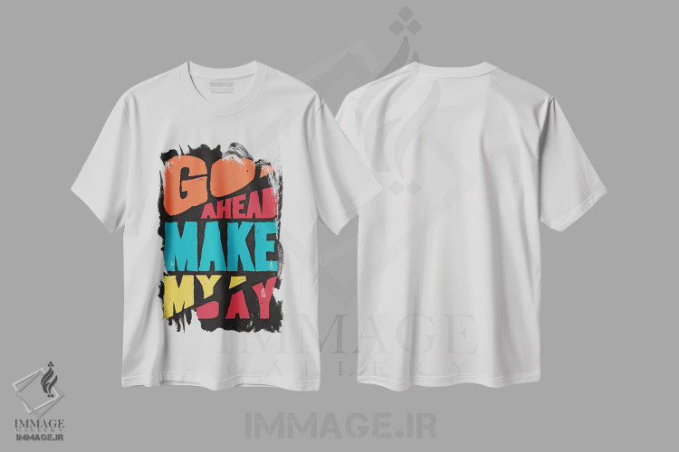 تیشرت سفید طرح دار ادامه بده، هنر دیجیتال اثر دورو آرت | فروشگاه ایماژ