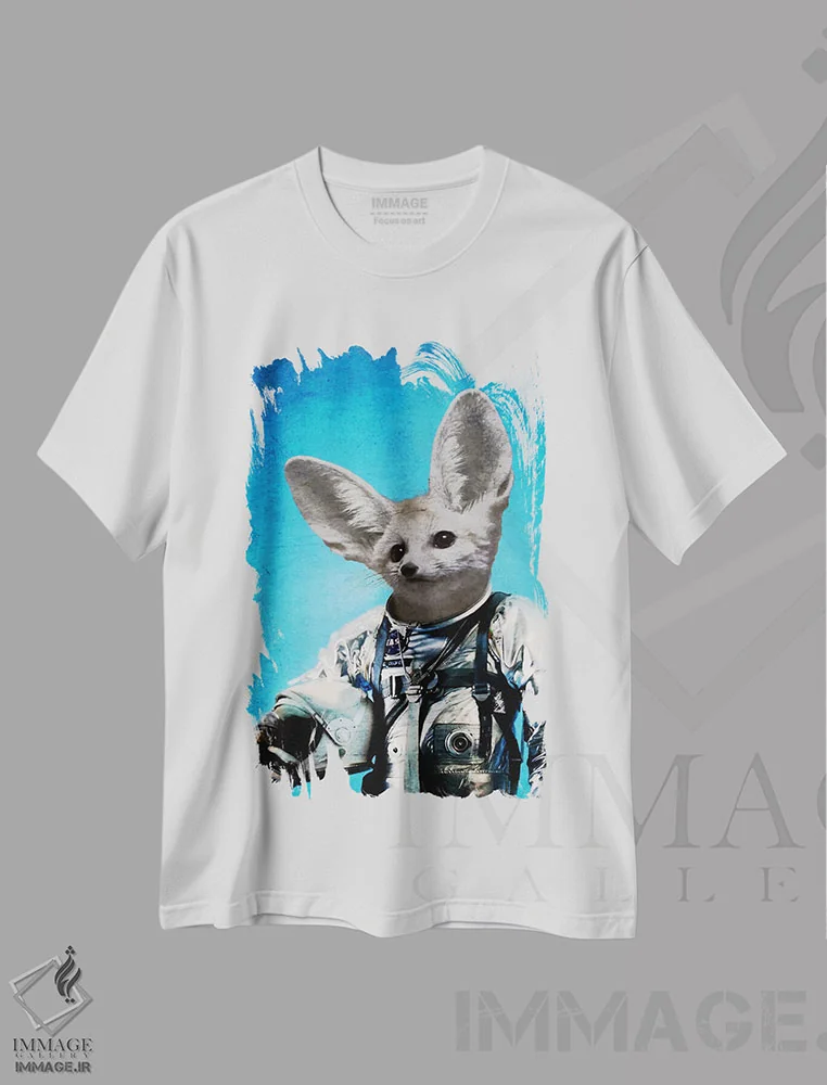 تیشرت سفید طرح دار کاپیتان فنک اثر دورو آرت | immage.ir